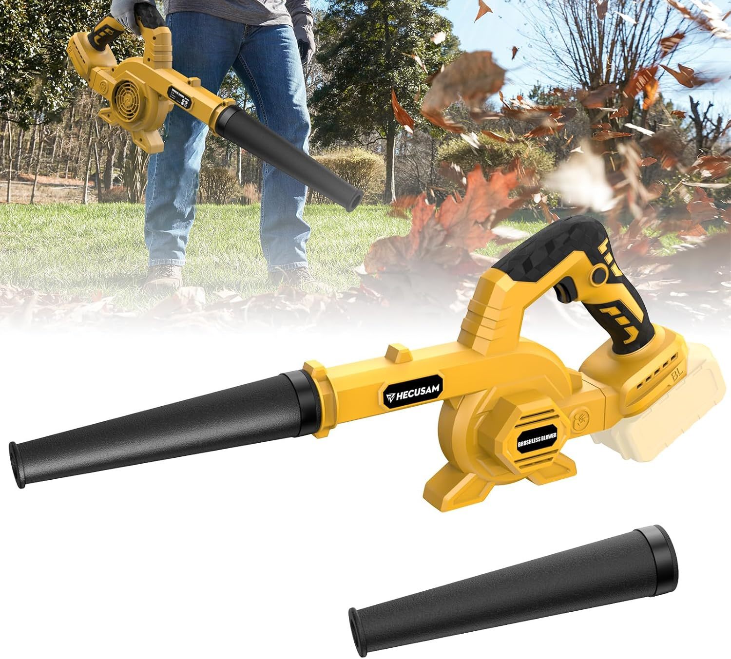 Leaf Blower Cordless, Hecusam Leaf Blower Brushless For Dewalt 20V Max B... - $51.99