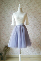 GRAY Knee Length Tulle Skirt Custom Plus Size Ballerina Skirt image 1