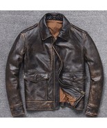 A2 Aviator Brown Distressed Pilot Flight Bomber Air Force Real Leather J... - £93.57 GBP