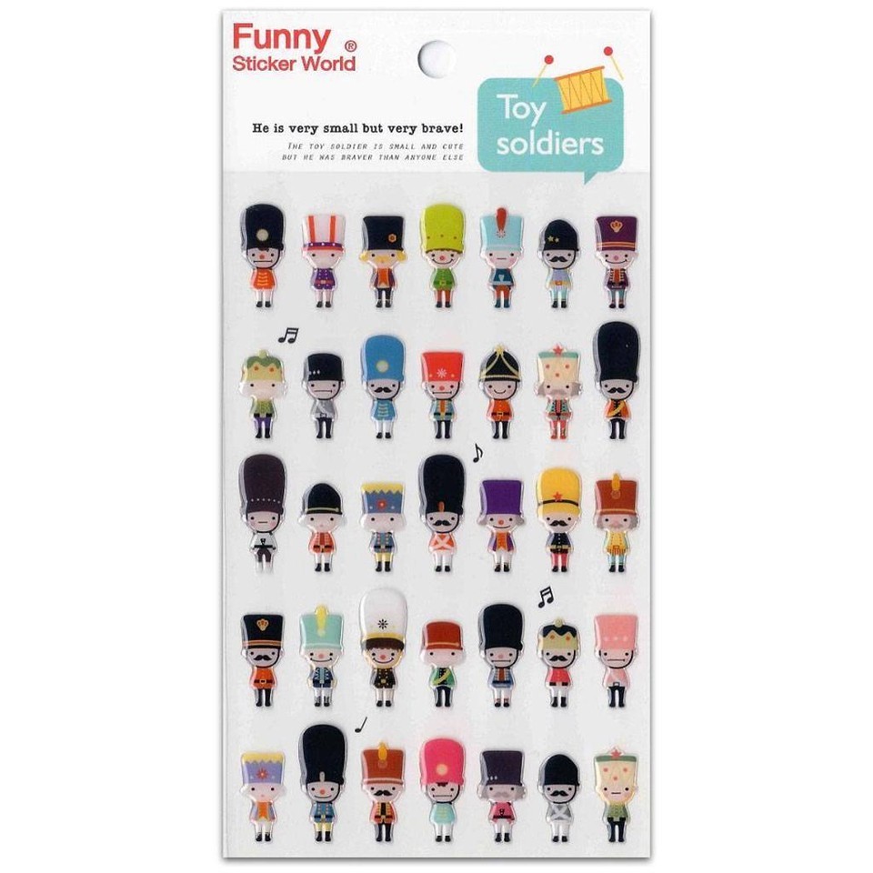 TOY SOLDIER STICKERS Raised Epoxy Gel Sticker Sheet Scrapbook Kids Craft... - $2.49