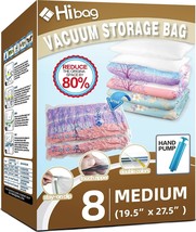 Space Saver Bags, 8 Medium Vacuum Storage Bags for Clothes, - $29.11