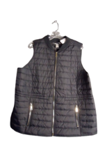 Cj Banks Quilted Light Weight Puffer Vest Size 1X Black W/Gold Zippers - $17.82
