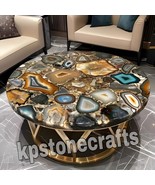 Wild Agate Coffee Table, Geode Agate Center Custom Table, Modern Furnitu... - £214.53 GBP+