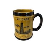 Vintage Chicago John Hancock Center Ceramic Mug Tan Black Souvenir Cup - $16.20