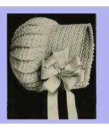 Infant&#39;s Crocheted Hood 5. Vintage Crochet Pattern for Baby Bonnet. PDF ... - £1.96 GBP