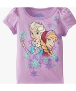 Disney Girls&#39; Elsa and Anna Snowflake Short Sleeve T-Shirt - £10.90 GBP