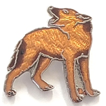 Howling Coyote Wolf Wildlife Animal Nature Brown Silver Tone Enamel Pin ... - $12.99