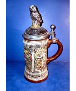 Vintage GERZ DRM Zinn Beer Stein W/ Owl Lid W. Germany - €29,65 EUR
