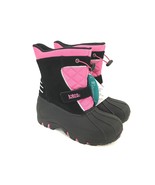 Totes Girls Winter Snow Boots Youth Jillian Black Pink Waterproof Shell - $532.00 MXN