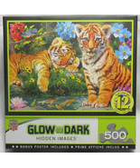 Master Jigsaw 500 Puzzle Pieces A WATCHFUL EYE 2 Tiger Cubs Glow in the ... - £20.95 GBP
