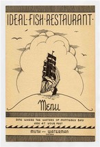 Ideal Fish Restaurant Menu Monterey California 1930&#39;s Santa Cruz Big Tree Grove  - £108.95 GBP