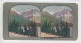 Stereopticon Card Emerald Lake Mt Wapta Field British Columbia Canada #1342 - £6.54 GBP