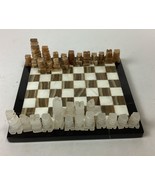 Marble Chess Or Checkerboard W/ 32 Chess Pieces - $74.25