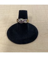 Vintage Gold Plated Silver Red White Stone Ring Size 6 Estate Jewelry Fi... - £19.47 GBP
