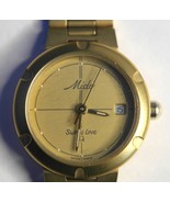 MIDO Swing Line Q Quartz Swiss Made Gold 7j Women&#39;s Wristwatch - £115.78 GBP
