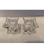 2 Crystal Candlestick Holders 2&quot; Tall 2&quot; Across 24% Lead*Pre-Owned/No Bo... - $20.33 CAD