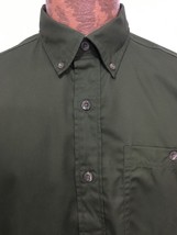 Redhead S Olive Green Short-Sleeve Cotton Button-Down Shirt - £18.01 GBP