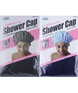 1 Piece Satin Lined Waterproof Shower Cap Vinyl outside &amp; Inner Satin Ma... - $5.43 CAD
