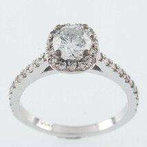 14k or Blanc Diamant Bague Solitaire W/Accents Tdw 1.10 CT Taille 3.75 W... - $2,879.76