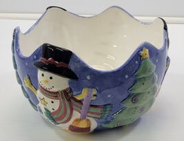 R) The Sweet Shoppe by Sango Christmas Snowman 9&quot; Center Piece Holiday Bowl - $19.79