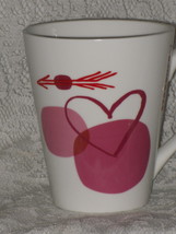 Starbucks Coffee Mug 12 oz White Red Heart  - £6.28 GBP