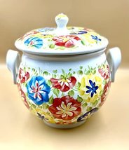 Soup Pot Crock Pot 3 Liters 100% Hand Painted in Carmen de Viboral Colombia - £62.56 GBP