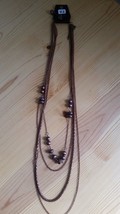 Paparazzi Long Necklace & Earring Set (New) Bronze Chains W/ Bronze Beads 42 - $7.61