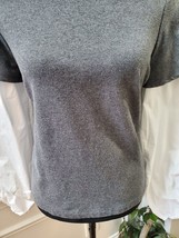 Two by Vince Camuto Gray Cotton Round Neck Long Sleeve Casual Top Blouse Size M - £19.75 GBP