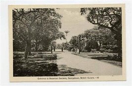 Entrance to Botanical Gardens Postcard Georgetown British Guiana 1930&#39;s - £21.83 GBP