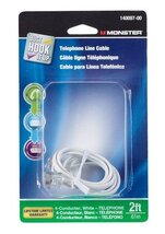 Monster Jhiu 140097-00 2 ft. White Modular Telephone Line Cable Pack of 6 - $32.06 CAD