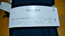 Goodfellow &amp; CO. 4 Pair Men&#39;s Support Pouch Boxer Brief  Cotton Black  XL 40/42 - £10.96 GBP