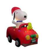 PEANUTS SNOOPY DRIVING CAR w WOODSTOCK HOOD ORNAMENT 6 &#39; LED CHRISTMAS A... - $247.50