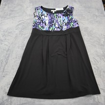 Dressbarn Dress Womens 18 Black Blue Casual Lightweight Sleeveless A-Line - $29.68