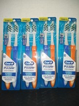 4 Packs of 2 Oral-B Vibrating Pulsar Toothbrush Expert Clean Blue/Orange... - £33.29 GBP