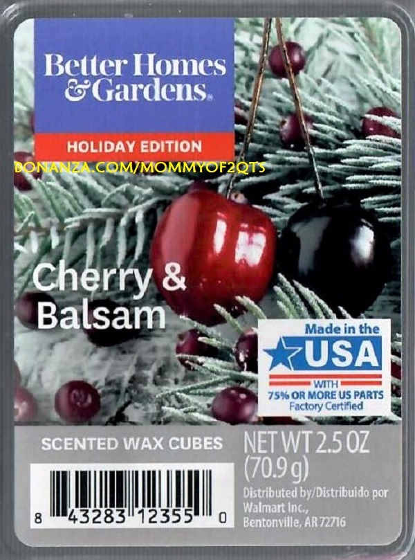 Primary image for Cherry Balsam Better Homes and Gardens Scented Wax Cubes Tarts Candle