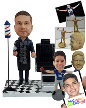 Personalized Bobblehead Professional haistylist with his chair - Careers &amp; Profe - £139.08 GBP