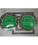 2 House of Lloyd Vintage Tin Serving Recipe Tray Peppermint Candy Cane - $19.95