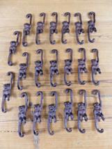 20 Monkey Hooks Plant Cast Iron Small Hook Hanger Kettle Hook Ornament Japanese - £33.77 GBP