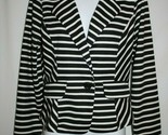 L A Kitty Juniors SMALL Blazer Black White Striped One Button Suit Jacke... - $10.00