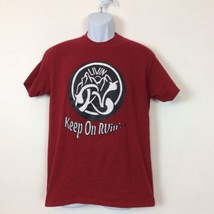 Keep on Rvin&#39; Men&#39;s Size Med Red RV Novelty Tee Mountains Road Hands Dir... - £14.05 GBP