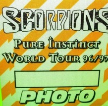 Scorpions Backstage Pass Pure Instinct World Tour Photo Original 1996 Hard Rock - £9.96 GBP