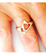 Sterling Silver Abstract HEART Ring 6 - £12.88 GBP