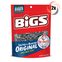 2x Bigs Original Salted &amp; Roasted Sunflower Seed Bags 5.35oz Do Flavor B... - £13.69 GBP