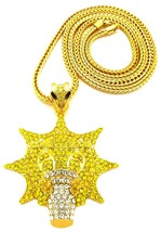 Gang Necklace New Glo Crystal Rhinestone Pendant 36 Inch Franco Chain Glory Gang - £27.96 GBP