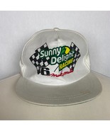 Vintage Sunny Delight Racing White Green Adjustable Snapback Hat Mark Ma... - £7.88 GBP