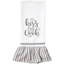 Brownlow Gifts &quot;Kiss the Cook&quot; Flour Sack Tea Towels / Kitchen Towels - 2 Piece  - £10.18 GBP