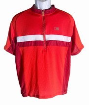 NISHIKI Men&#39;s Short Sleeve 1/2 Zip Cycling Shirt Orange Large - $10.88
