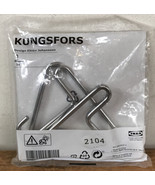 New Sealed Set 3 IKEA Kungsfors Stainless Steel Metal Hooks Brackets - £10.22 GBP