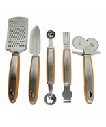 Wolfgang Puck Orange 5pc Garnish Prep Set Chef Stainless Steel Meal Prep... - £15.70 GBP