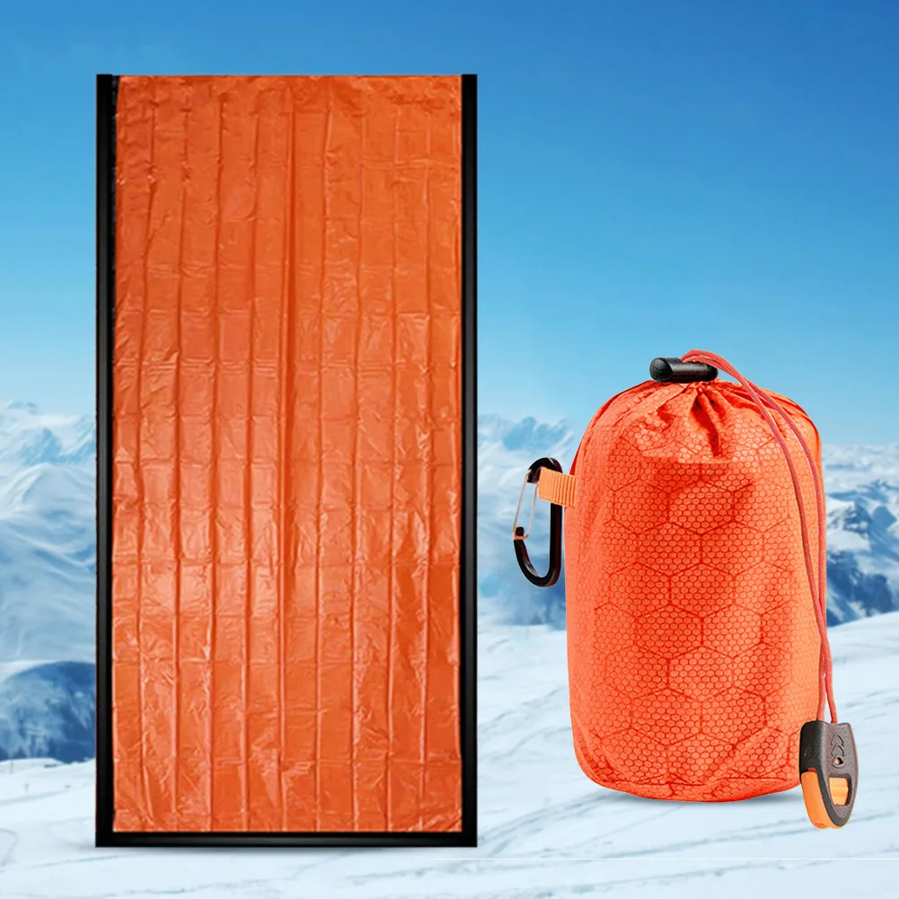 Portable Survival Blanket PE Aluminum Film Thermal Sleeping Bag Warm Windproof - £8.92 GBP+